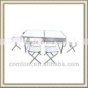 Portable Folding Aluminium table with 4 pcs Folding Chair, Portable Table Set