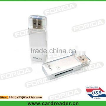 2013 launching Classic LED USB3.0 External card reader, Slim and pocket size