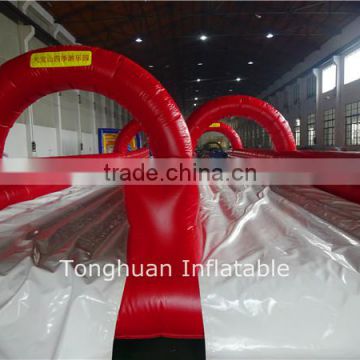 Inflatable double lanes slip n slide, water long slide with air mat                        
                                                Quality Choice
                                                                    Supplier's Choice