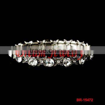 2016 fashion yiwu bracelets jewelry crystal brooch shinning silver bangle round bangles jewelry