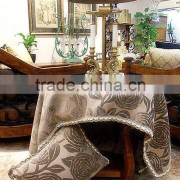 2015 new design decorative jacquard chenille table cloth,table cover