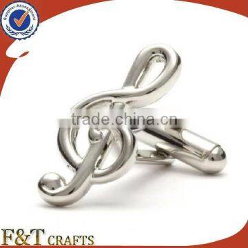 Fashion high class melody music shape custom make metal cufflinks