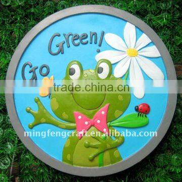 Polyresin Frog With Flower Garden Stepping Decoration Craft