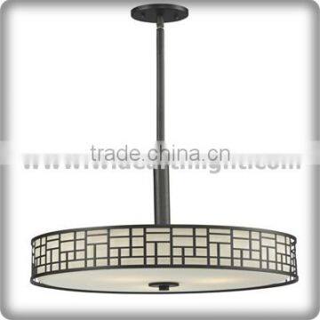 UL Listed Painted Black Chinese Style Decorative Hotel Hanging Lamp With Round Shade For Indoor C50238