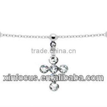 Crystalline Gem Cross Belly Chain&body chain jewelry