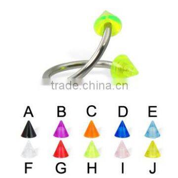 UV cone eyebrow rings body piercing jewelry