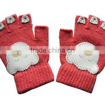 100% acrylic knitted jacquard magic gloves wholesale