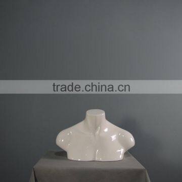 window display fiberglass half body glossy white 3/4 body headless dummy abstract female torso bust mannequin