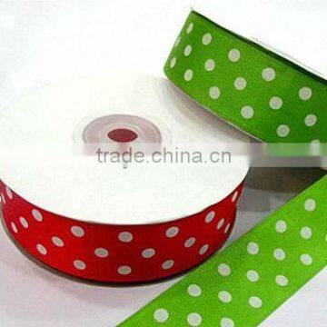 HOT SALE ! Polka Dots Printing Personalized Satin Woven Fabric Ribbon, Valentines Gift Wrapping Decorative Ribbon