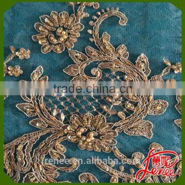 WOMAN PARTY DRESS CHOICE SEQUINED BEADS MESH EMBROIDERY FABRIC photo-4