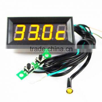 3in1 Panel Meter DC 12V/24V 0.56" Yellow LED Time/Voltage/Temp Monitor Meter