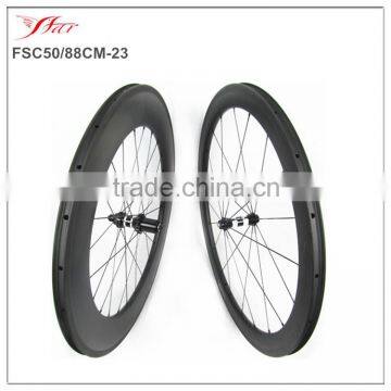 700C Road bike carbon wheels 50mm & 88mm clincher bicycle wheelset 23mm wide tubeless compatible DT 350S u shape competitive