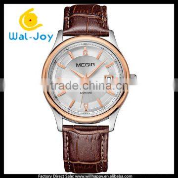 WJ-5527L Megir brand sapphire glass attractive factory direct waterproof with calendar men watch