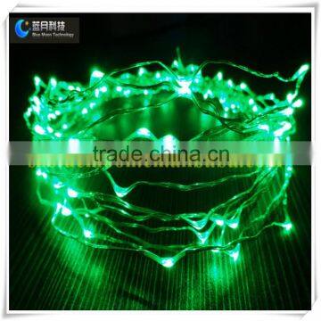 green christmas light factory direct sale led string lights for sale with battery case button battery