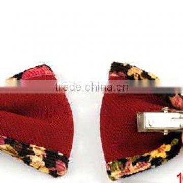 flower print bow barrette