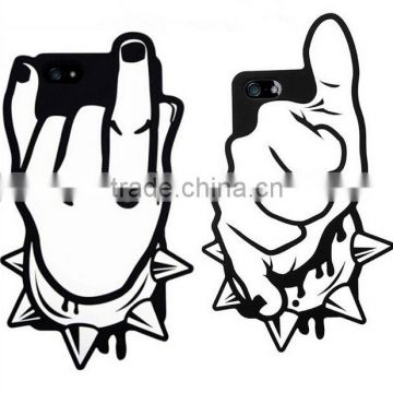 Cool 3D Catoon Finger Rock Silicon Case For iphone 6/For iphone 5 5S 4S