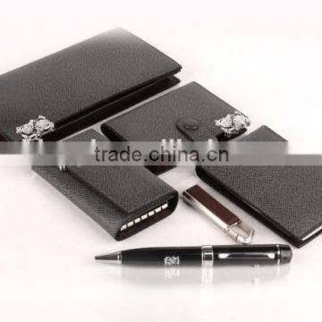 Luxury Leather Men Wallet Christmas New Year Corporate Business Gift Set photo-2
