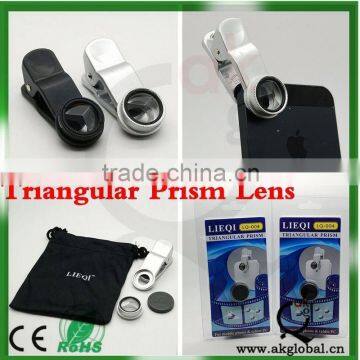 special gifit hot new product for 2015 Triangular Prism Lens with Clip for Mobile Phone Camera