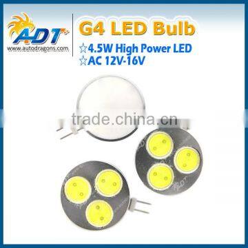 Best seller G4 1.5W*3 High Power SMD LED Cabinet Marine Boat Light Bulb Lamp White 12v-16v AC 180LM