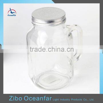 Wholesale Glass Mason Drinking Jars 1.4L Clear Glass Mason Jar Mug With Handle