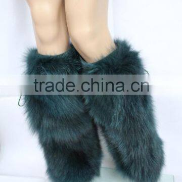 Pretty Ladies Deluxe Fox Fur High Knee Socks Real Fur Leg Warmers Animal Fur Boots Sleeves