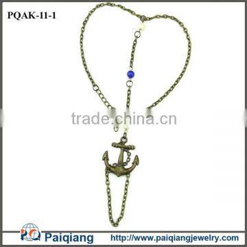 Fashion Metal Chain Handmade Antique Brass Anchor Anklet Foot Jewelry photo-2