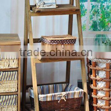 Popular Design 2 Layer Garden Antique Wall Hanging Wood Shelf With Hooks photo-2