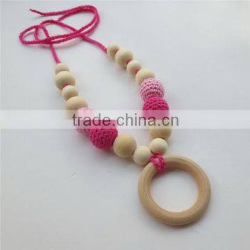 Crochet Hemp Teething Ring Nursing Necklace