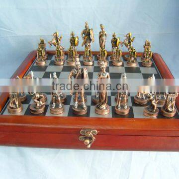 2015 Bronze soldier chess set with wooden board                        
                                                Quality Choice