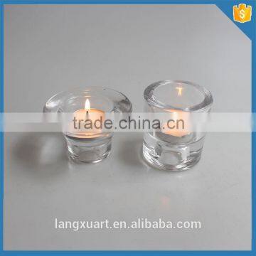 2015 new glass candlestick tealight candle holder double use candle holder