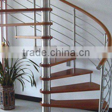 Stainless steel and wood stair fitting