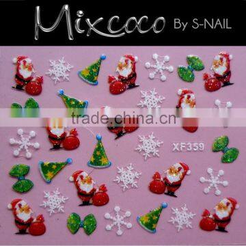 New year Christmas Design 3D Nail Art Stickers Decals Nail accessories Decoration