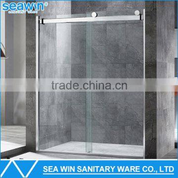 304 Stainless steel safety 8mm tempered glass sliding shower door double pivot shower screen in shower rooms