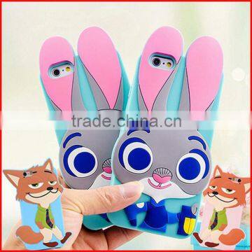 Hot Sale Zootopia Cartoon Silicone Material Cell Phone Case