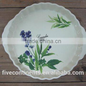 New lavender design ceramic cake baker plate