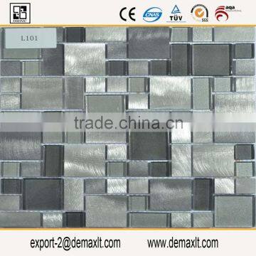 2016 fashion metal glass mixed wall tile mosaic