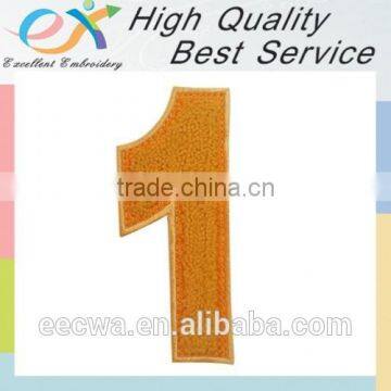 factory custom sew-on chenille embroidery number