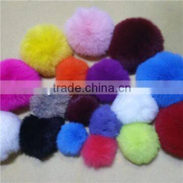 Rabbit Fur Ball Keychain