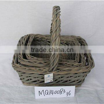 Handicraft wicker basket for shopping