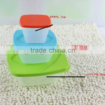 6PCS Plastic Food Container with color lids