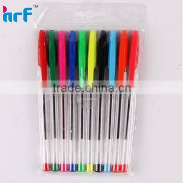 Colorful disposable plastic ball pen