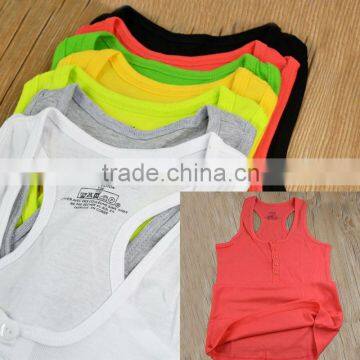 2016 Women Button Waistcoat Bodycon T-Shirt Summer Sleeveless Vest Sexy Tank Top