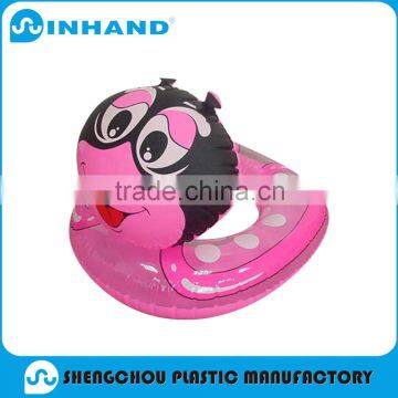 2016 Low Price Factory-made Bee Shape Pink PVC inflatable floating backrest