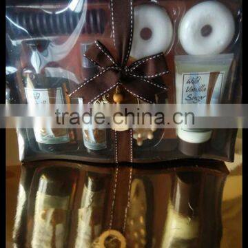 New Wild Vanilla Sugar Hot Sale High Quality Bath Set in Wooden Basket