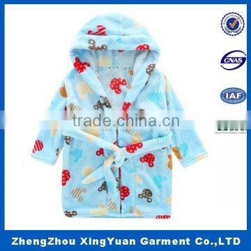 Wholesale cute infant terry robes / hooded baby bathrobe baby fleece bathrobes