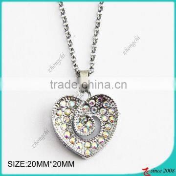 White Diamond Heart Pendant Necklace