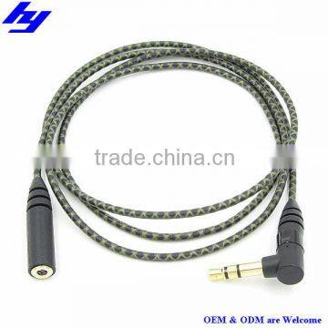 Headphone audio extension cable from 2.5mm female socket connectors to 3.5mm male plug