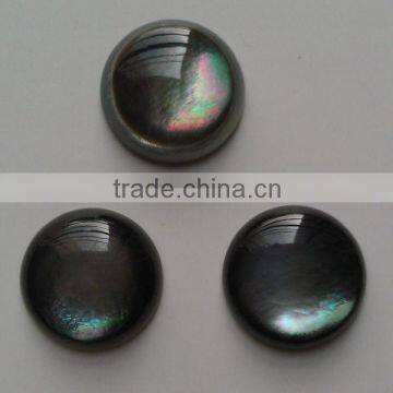 10mm natural round black/grey shell cabochons for fine jewelry