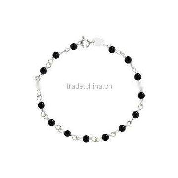 natural black onyx silver necklaces