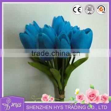 12 heads wholesale flower artificial blue tulip bouquets